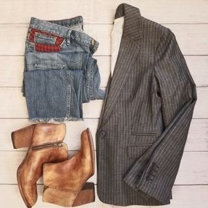 Express Tailored-fit Career Blazer, Grey Pinstripe, Size 8, EUC